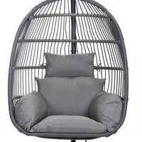 Basket Weave Gray Hanging Chair