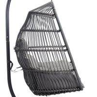 Basket Weave Gray Hanging Chair