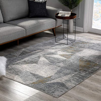 5’ x 8’ Gray Distressed Prism Modern Area Rug