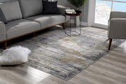 4’ x 6’ Gray Mod Distressed Strokes Area Rug