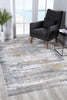 4’ x 6’ Gray Mod Distressed Strokes Area Rug