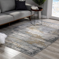 5’ x 8’ Gray Mod Distressed Strokes Area Rug