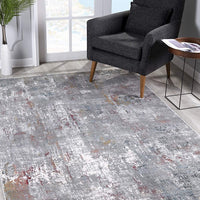 4’ x 6’ Gray and Ivory Abstract Area Rug