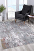 7’ x 10’ Gray and Ivory Abstract Area Rug