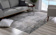 5’ x 8’ Gray and Ivory Distressed Area Rug