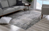 8’ x 11’ Gray and Ivory Distressed Area Rug