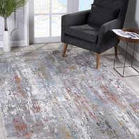 2’ x 4’ Gray Abstract Pattern Area Rug