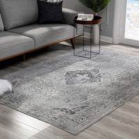 4’ x 6’ Gray Distressed Decorative Area Rug