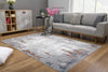 5’ x 8’ Gray and Ivory Modern Abstract Area Rug