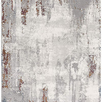 8’ x 11’ Gray and Ivory Modern Abstract Area Rug