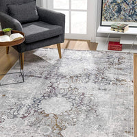 4” x 6” Gray Abstract Patterns Area Rug