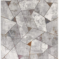 5’ x 8’ Gray Irregular Geometric Area Rug