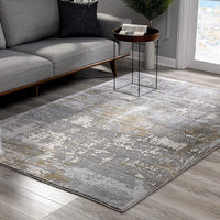 5’ x 8’ Beige and Gray Distressed Area Rug