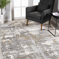7’ x 10’ Beige and Gray Distressed Area Rug