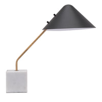 Black Gold and Marble Table or Desk Lamp