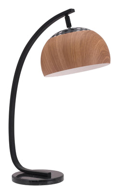 Brown and Black Overhang Table Lamp