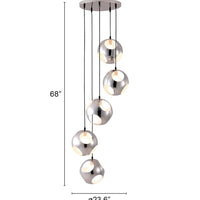 Modern Chrome Asteroid Ceiling Lamp