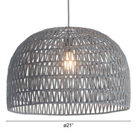 Misty Gray Woven Ceiling Lamp