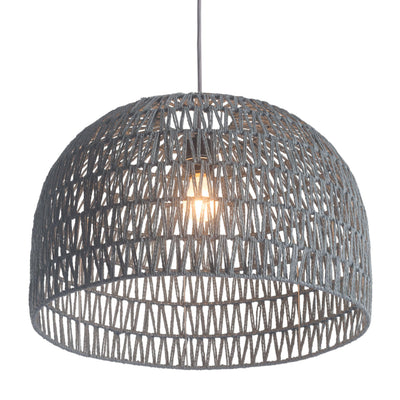 Misty Gray Woven Ceiling Lamp