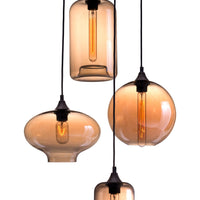 Amber and Black Hanging Ceiling Lamp