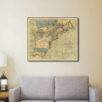 16" x 20" Vintage 1771 Map of North America Wall Art
