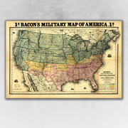 24" x 36" Vintage 1862 Civil War Map Wall Art