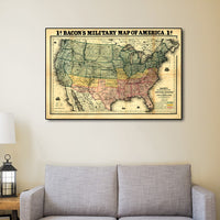 16" x 24" Vintage 1862 Civil War Map Wall Art