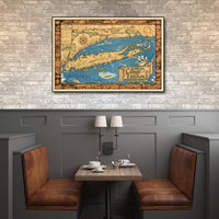 16" x 24" Vintage 1933 Map of Long Island Wall Art