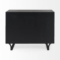 Contemporary Dark Oval Accent Cabinet