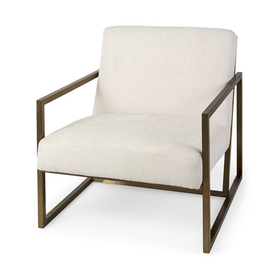 Geo Modern Cream And Gold Accent Or Side Chair
