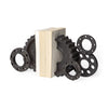 Matte Black Industrial Cogs Bookends