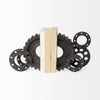 Matte Black Industrial Cogs Bookends