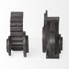 Matte Black Industrial Cogs Bookends