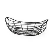 Black Metal Boat Shaped Basket