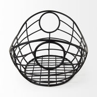 Black Metal Boat Shaped Basket