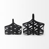 Set of Two Black Geometric Metal Baskets