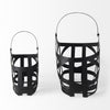 Set of Two Black Geometric Metal Baskets