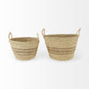 Set of Two Detailed Wicker Storage Baskets