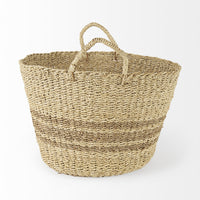 Set of Two Detailed Wicker Storage Baskets