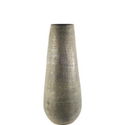 31" Rustic Gray and Gold Textured Ceramic Floor Vase