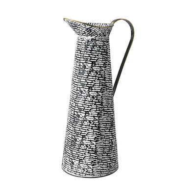 Black and White Textured Jug Vase