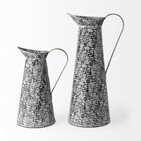 Black and White Textured Jug Vase