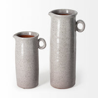 Tall Gray Speckle Decorative Ceramic Jug