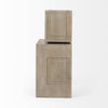 Set of Two Rustic Light Gray Brown Cube Box Shelves
