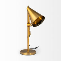Sleek Golden Cone Adjustable Table or Desk Lamp