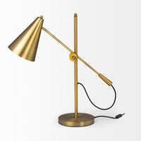 Sleek Golden Cone Adjustable Table or Desk Lamp