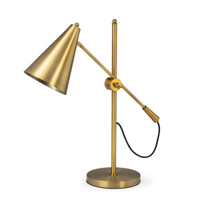 Sleek Golden Cone Adjustable Table or Desk Lamp