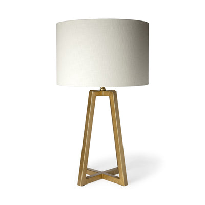 Metallic Gold Tone Geometric Table Lamp