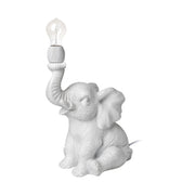 White Happy Baby Elephant Table or Desk Lamp