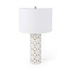 Pierced White Ceramic Base Table Lamp